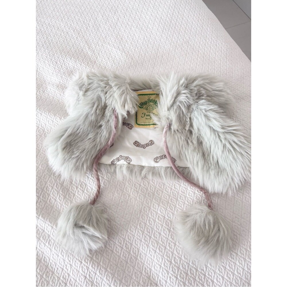 Vintage 1980s Cabbage Patch Kids Original Fur Coat Faux Fur Pom Pom